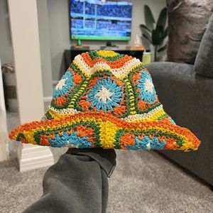 Women's Multicolor Straw Hat, One Size